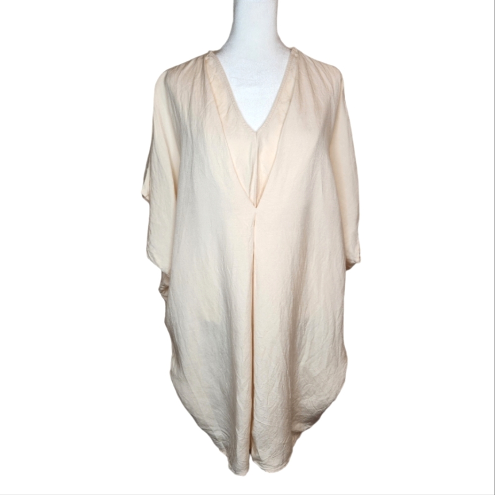 Hatch Nanda Linen Blend V Neck Slouch Dress Size 1 Small Maternity